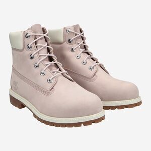 Timberland Women's Premium Waterproof Nubuck Leather Light Pink Combat Boots